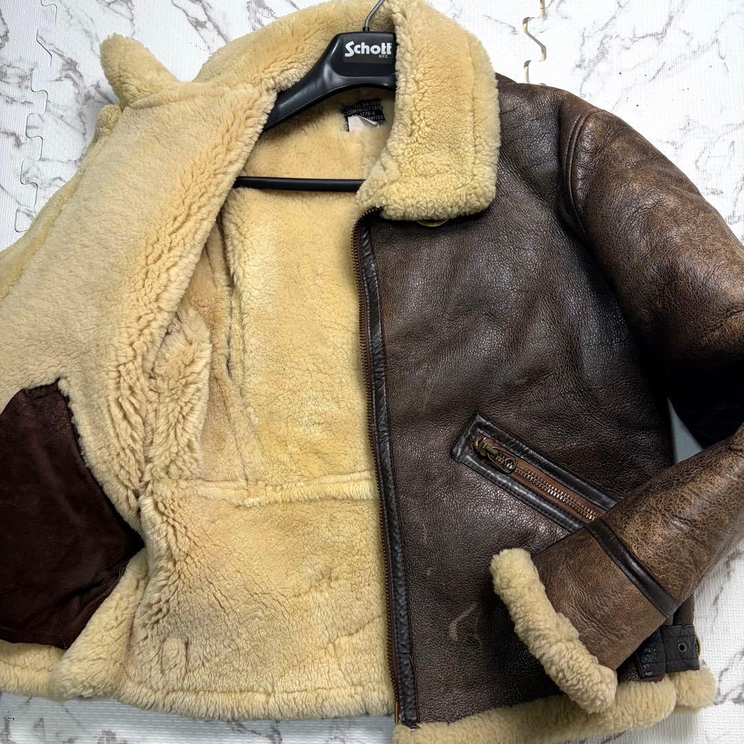 雰囲気抜群✨アヴィレックス B-9 フライトジャケット ムートン 40size 希少 米国製 アビレックス B-9 フライトジャケット ムートンジャケット