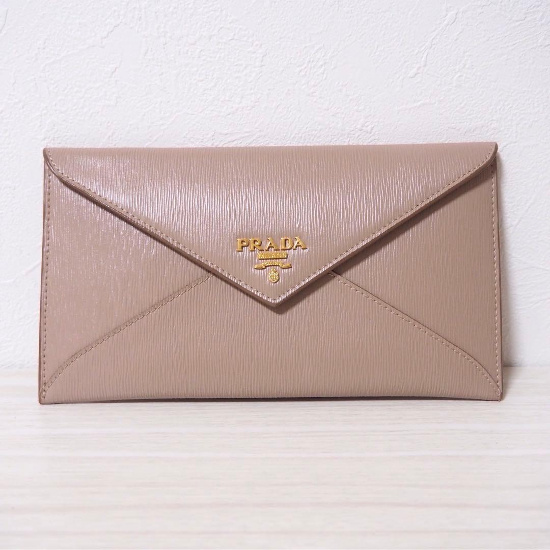 PRADA プラダ 長財布 レター型 中古・古着通販】PRADA (プラダ) レター型長財布 オレンジ サイズ