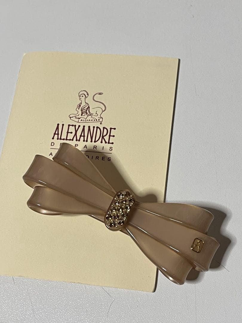 ALEXANDRE DE PARIS ベージュリボンヘアクリップ MATIN TENDRE COLLECTION】 カラフルキュートなベビーサイズのリボン